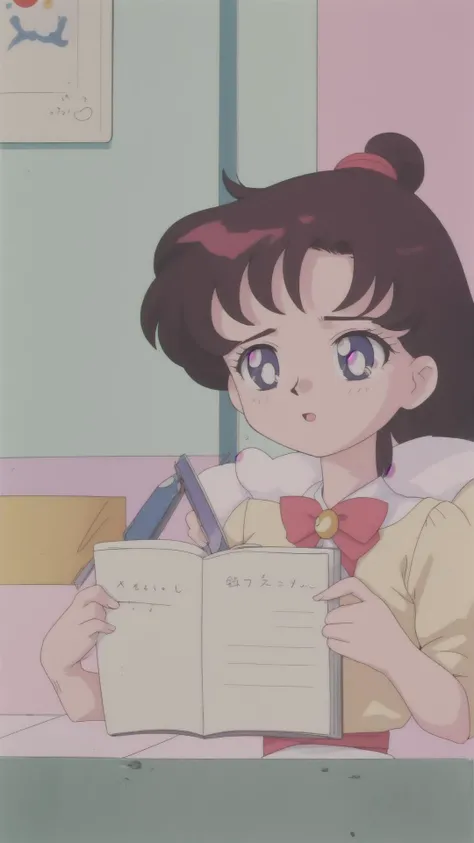 Pocket-sized notebook
<lora:EPTakeuchiNaokoStyle-03:1> EPTakeuchiNaokoStyle, 1990s \(style\), anime screencap, retro artstyle, anime coloring, traditional media, (Masterpiece:1.3) (best quality:1.2) (high quality:1.1)