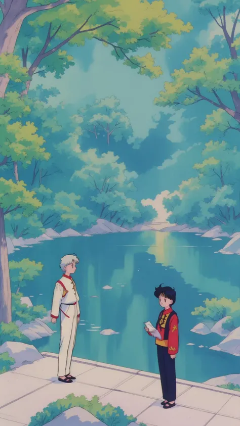 a Chinese poet reciting verses by a serene lake in liu garden
<lora:EPTakeuchiNaokoStyle-03:1> EPTakeuchiNaokoStyle, 1990s \(style\), anime screencap, retro artstyle, anime coloring, traditional media, (Masterpiece:1.3) (best quality:1.2) (high quality:1.1)