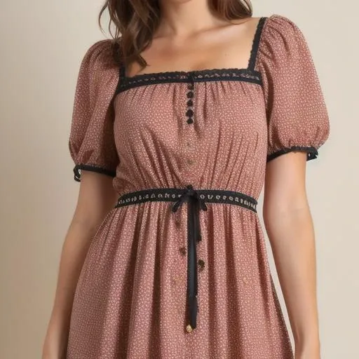 Empire Waist Dress, ornate background