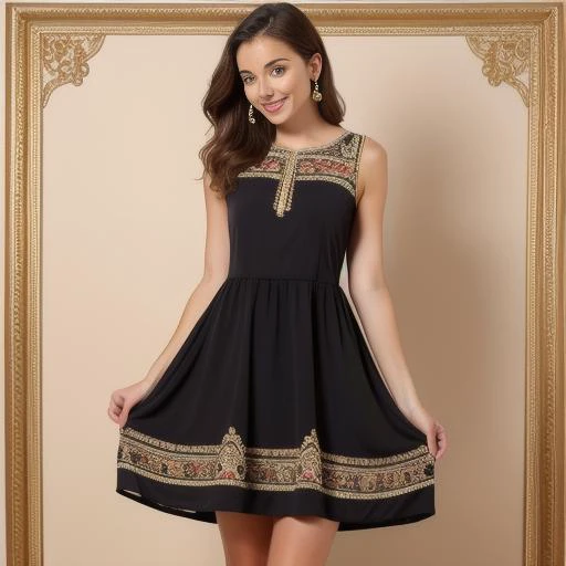 A-line Dress, ornate background