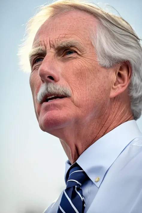 angus king <lora:senate_038_angus_king:0.65> , face closeup, face focus, shirt, formal, suit, collared shirt, white shirt, jacket,
capitol hill at background,
best quality, masterpiece, HDR, professional, studio quality, highres,