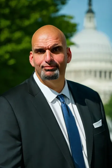 john fetterman <lora:senate_076_john_fetterman:0.65> , face closeup, face focus, shirt, formal, suit, collared shirt, white shirt, jacket,
American flag at background ,
best quality, masterpiece, HDR, professional, studio quality, highres,