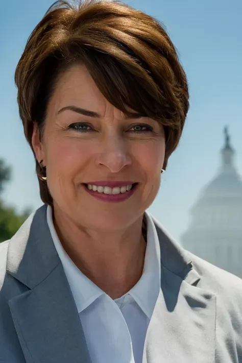 amy klobuchar <lora:senate_045_amy_klobuchar:0.65> , face closeup, face focus, shirt, formal, suit, collared shirt, white shirt, jacket,
American flag at background ,
best quality, masterpiece, HDR, professional, studio quality, highres,