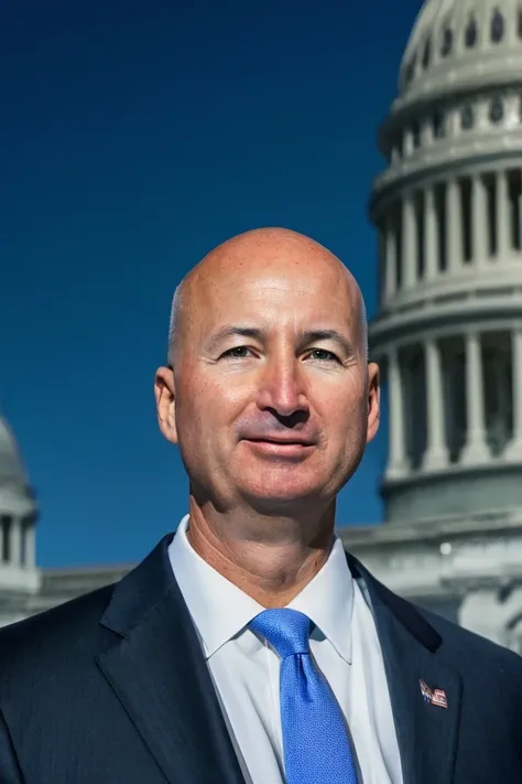 pete ricketts <lora:senate_054_pete_ricketts:0.65> , face closeup, face focus, shirt, formal, suit, collared shirt, white shirt, jacket,
capitol hill at background,
best quality, masterpiece, HDR, professional, studio quality, highres,