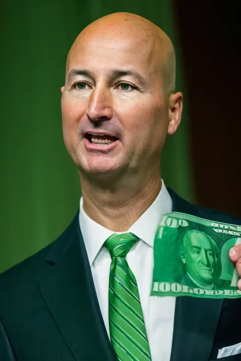 pete ricketts <lora:senate_054_pete_ricketts:0.65> , face closeup, face focus, shirt, formal, suit, collared shirt, white shirt, jacket,
green suit, dollars, money, bills, green banknotes flying,
best quality, masterpiece, HDR, professional, studio quality, highres,