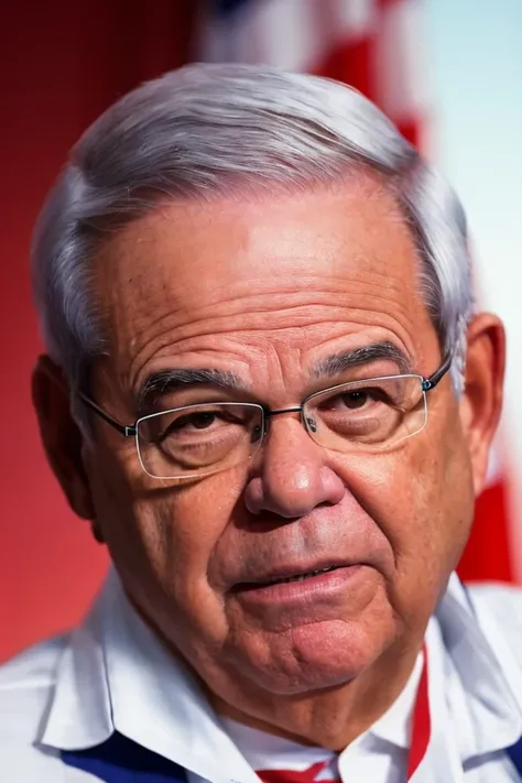 bob menendez <lora:senate_059_bob_menendez:0.65> , face closeup, face focus, shirt, formal, suit, collared shirt, white shirt, jacket,
American flag at background ,
best quality, masterpiece, HDR, professional, studio quality, highres,