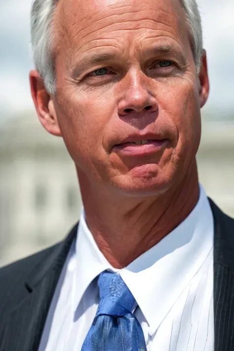 ron johnson <lora:senate_097_ron_johnson:0.65> , face closeup, face focus, shirt, formal, suit, collared shirt, white shirt, jacket,
capitol hill at background,
best quality, masterpiece, HDR, professional, studio quality, highres,