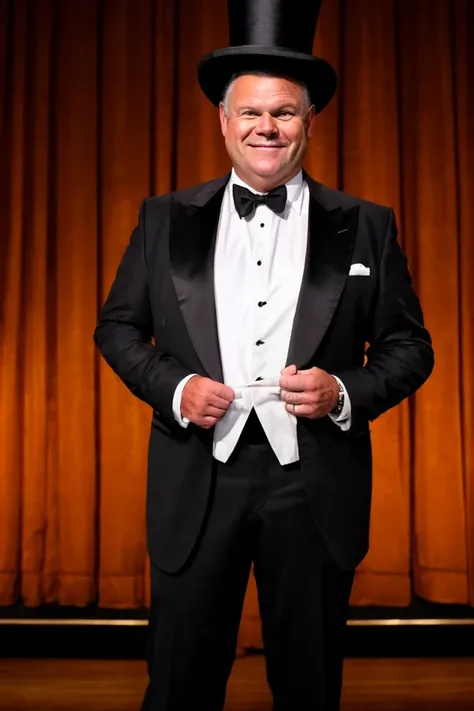 jon tester <lora:senate_051_jon_tester:0.65> , face closeup, face focus, shirt, formal, suit, collared shirt, white shirt, jacket,
Dressed in a magician's outfit with a top hat, standing in front of a stage, rabbit out of a hat,
best quality, masterpiece, HDR, professional, studio quality, highres,
