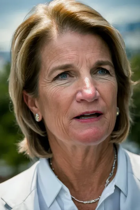 shelley moore capito <lora:senate_096_shelley_moore_capito:0.65> , face closeup, face focus, shirt, formal, suit, collared shirt, white shirt, jacket,
capitol hill at background,
best quality, masterpiece, HDR, professional, studio quality, highres,