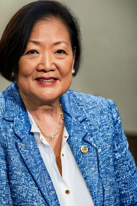mazie hirono <lora:senate_022_mazie_hirono:0.65> , face closeup, face focus, shirt, formal, suit, collared shirt, white shirt, jacket,
,
best quality, masterpiece, HDR, professional, studio quality, highres,