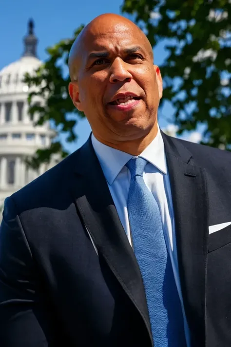 cory booker <lora:senate_060_cory_booker:0.65> , face closeup, face focus, shirt, formal, suit, collared shirt, white shirt, jacket,
capitol hill at background,
best quality, masterpiece, HDR, professional, studio quality, highres,