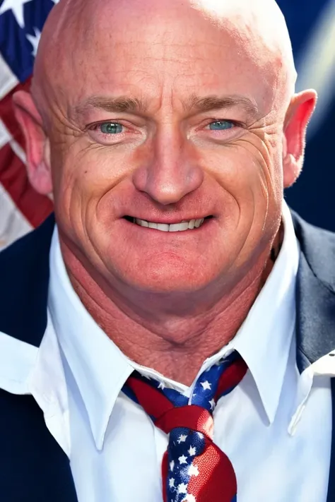 mark kelly <lora:senate_006_mark_kelly:0.65> , face closeup, face focus, shirt, formal, suit, collared shirt, white shirt, jacket,
American flag at background ,
best quality, masterpiece, HDR, professional, studio quality, highres,