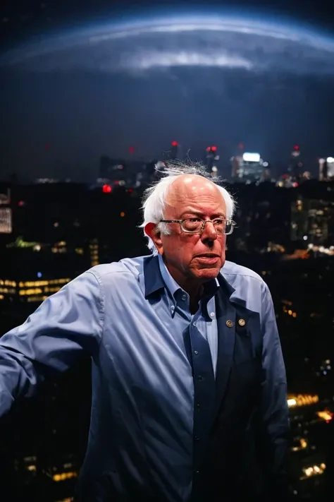 bernie sanders <lora:senate_089_bernie_sanders:0.65> , face closeup, face focus, shirt, formal, suit, collared shirt, white shirt, jacket,
Wearing a superhero costume with a giant "S" on the chest, flying above a city skyline with a cape flowing behind them,
best quality, masterpiece, HDR, professional, studio quality, highres,