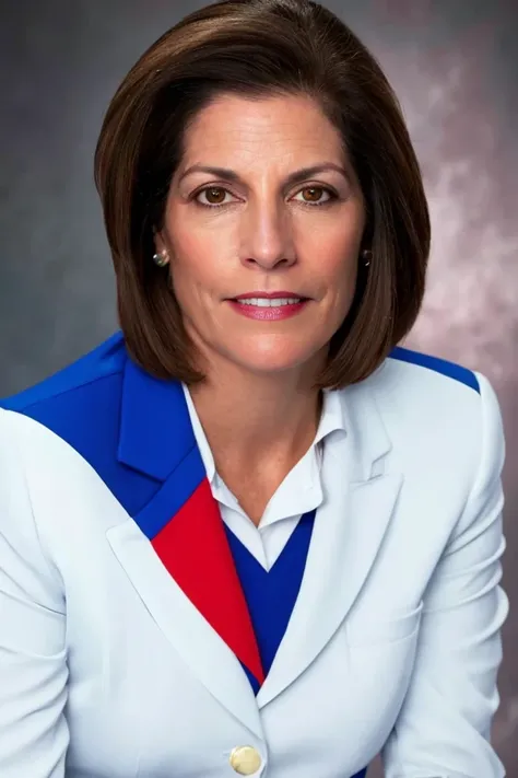 catherine cortez masto <lora:senate_055_catherine_cortez_masto:0.65> , face closeup, face focus, shirt, formal, suit, collared shirt, white shirt, jacket,
American flag at background ,
best quality, masterpiece, HDR, professional, studio quality, highres,