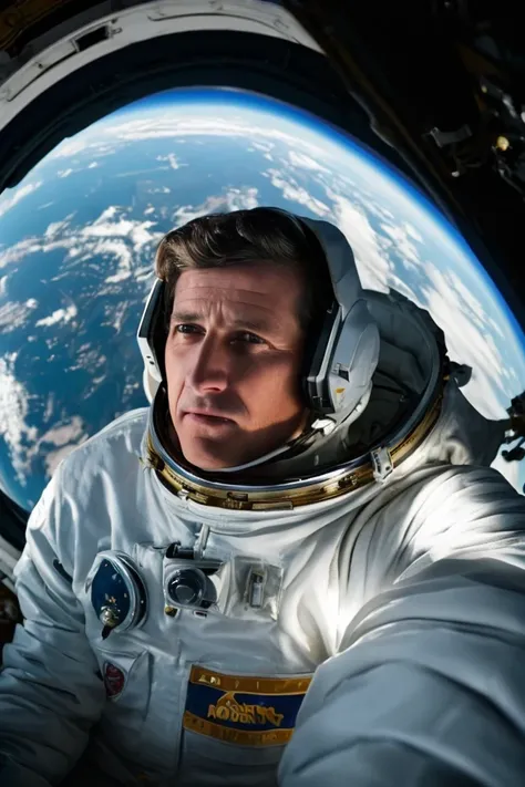john kennedy <lora:senate_036_john_kennedy:0.65> , face closeup, face focus, shirt, formal, suit, collared shirt, white shirt, jacket,
Wearing a classic astronaut suit, floating in space with Earth visible in the background,
best quality, masterpiece, HDR, professional, studio quality, highres,