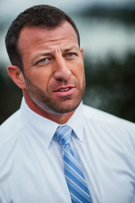 markwayne mullin <lora:senate_072_markwayne_mullin:0.65> , face closeup, face focus, shirt, formal, suit, collared shirt, white shirt, jacket,
American flag at background ,
best quality, masterpiece, HDR, professional, studio quality, highres,