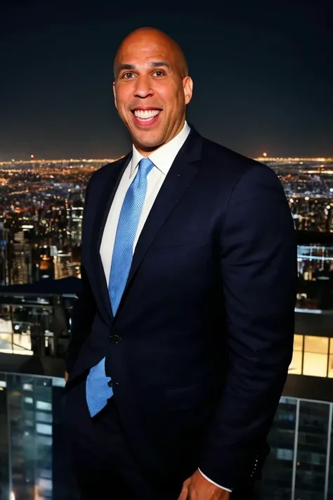cory booker <lora:senate_060_cory_booker:0.65> , face closeup, face focus, shirt, formal, suit, collared shirt, white shirt, jacket,
Wearing a superhero costume with a giant "S" on the chest, flying above a city skyline with a cape flowing behind them,
best quality, masterpiece, HDR, professional, studio quality, highres,