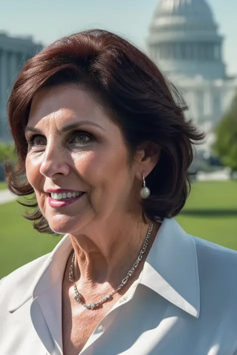 jacky rosen <lora:senate_056_jacky_rosen:0.65> , face closeup, face focus, shirt, formal, suit, collared shirt, white shirt, jacket,
capitol hill at background,
best quality, masterpiece, HDR, professional, studio quality, highres,