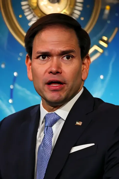 marco rubio <lora:senate_017_marco_rubio:0.65> , face closeup, face focus, shirt, formal, suit, collared shirt, white shirt, jacket,
Dressed in a steampunk outfit,large clock or time machine device, set against a backdrop of a swirling vortex,
best quality, masterpiece, HDR, professional, studio quality, highres,