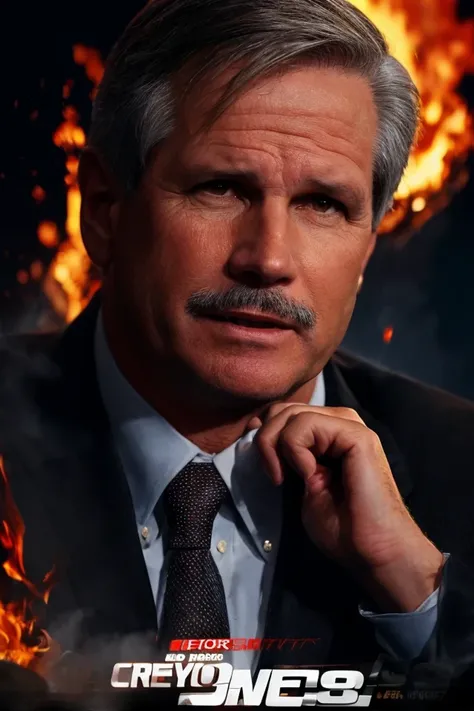 john hoeven <lora:senate_067_john_hoeven:0.65> , face closeup, face focus, shirt, formal, suit, collared shirt, white shirt, jacket,
explossion in the background, fire and smoke, movie poster,
best quality, masterpiece, HDR, professional, studio quality, highres,