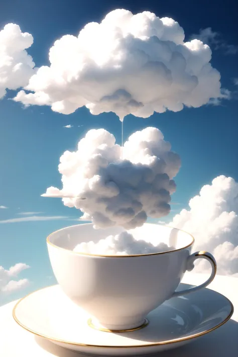 a cloud in the shape of a teacup