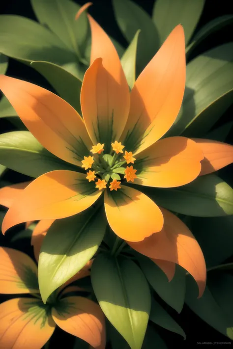 a plant with orange flowers shaped like stars