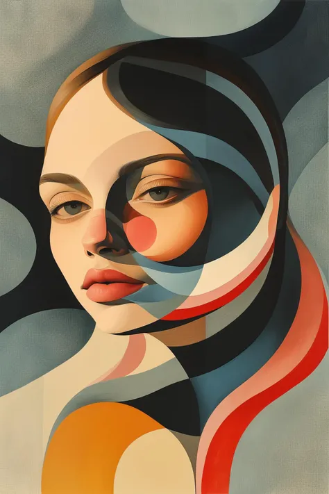 masterpiece,best quality,<lora:tbh101-:1>,patten,style of Tomma Abts,illustration,portrait, 1girl