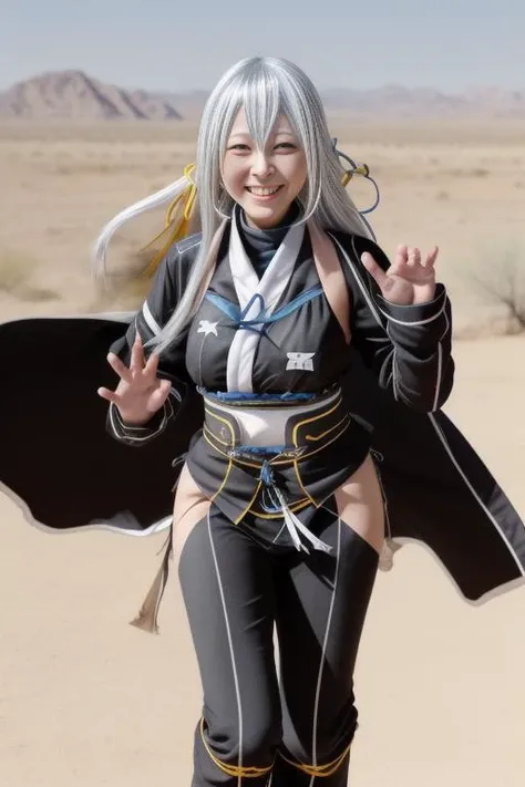shizuna kuro smiling face dancing in the desert <lora:ShizunaKuro1:1><lora:add_detail:0.7>