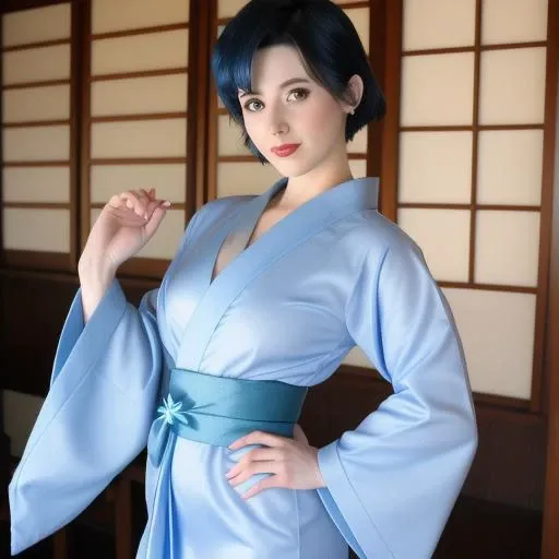 sailor mercury wearing Kimono Dress<lora:mercury_v2:0.74>