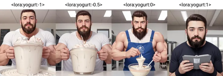 <lora:yogurt:-1>, yogurt, beard man, whey