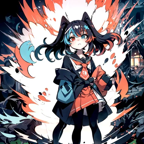 (masterpiece, absurd quality, best quality, official art, beautiful and aesthetic:1.2), <lora:DBKiCharge:0.8>, (Ki Charge:1.2), (aura:1.2),(fighting stance:1.2), <lora:Switchchan:0.75> , switch-chan walking towards menacingly head tilted upwards, locked eyes