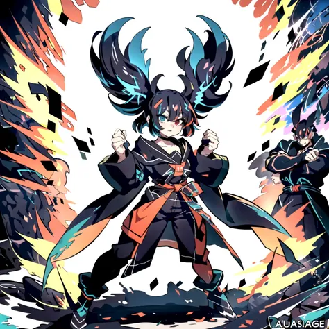 (masterpiece, absurd quality, best quality, official art, beautiful and aesthetic:1.2), <lora:DBKiCharge:0.8>, (Ki Charge:1.3), (aura:1.3),(fighting stance:1.3), <lora:Switchchan:0.75> , switch-chan walking towards menacingly head tilted upwards, locked eyes