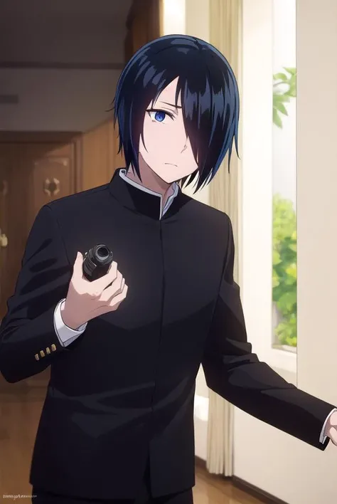 yuuishigami, <lora:yuu ishigami s3-lora-nochekaiser:1>,
yuu ishigami, black hair, blue hair, male focus, (hair over one eye:1.5), (black eyes:1.3),
BREAK shirt, school uniform, jacket, white shirt, open clothes, black jacket, gakuran,
BREAK indoors, classroom,
BREAK looking at viewer, (cowboy shot:1.5),
BREAK <lyco:GoodHands-beta2:1>, (masterpiece:1.2), best quality, high resolution, unity 8k wallpaper, (illustration:0.8), (beautiful detailed eyes:1.6), extremely detailed face, perfect lighting, extremely detailed CG, (perfect hands, perfect anatomy),