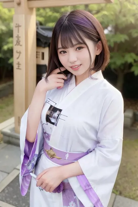 (skin blemish:1.2), (skindentation), black eye, 1woman, 25yo, (((woman))), solo, realistic, best quality, photorealistic, masterpiece, 8k, high res, solo, extremely detailed face, (professional lighting, bokeh), (light particles, lens flare, glowing particles:0.6), (dynamic pose:1.2), soft lighting, top angle view, fashionable and trendy atmosphere, japan, street, tokyo, city, shrine, lantern, matsuri, ((nighttime)), sky, ((looking at the viewer:1)), (looking at the camera),(portrait:0.6), cowboy shot, gorgeous, walking, keep original facial proportion, wide shoulder, full body, (medium breast), (medium hair), brown hair, floating hair, lips, lipstick, seductive smile, floating hair, smile, open_mouth, teeth, (purple Kimono:1.2), yukata, japan traditional clothes, eyelashes, mole, (mole under eye:1), hair bun, <lora:HikariY:0.8>