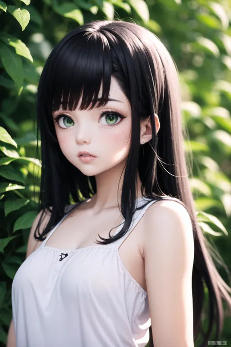 (masterpiece:1), (best quality:1), 1girl, upper body, absurdly long hair, black hair, green eyes