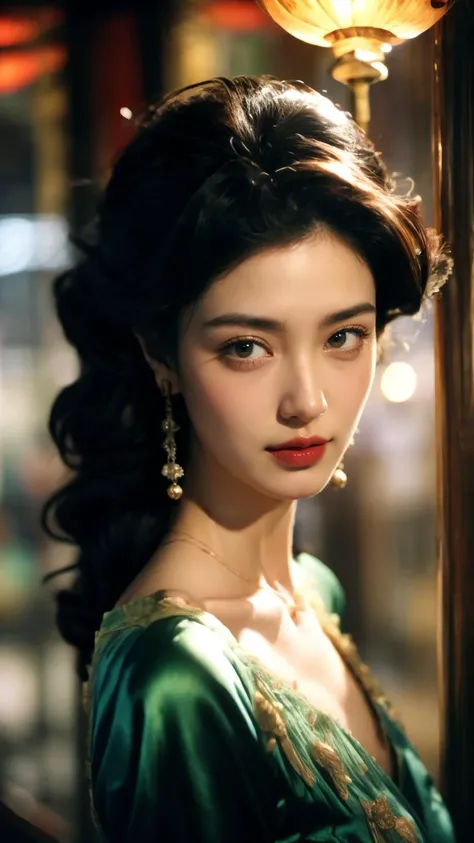 (Realistic),masterpiece,best quality,cinematic lighting,natural shadow,highest detail,looking at viewer,Extreme Close-Up,
edgJG fashion,1girl,photo of a cute girl,light smile,charming,20yo,French Braid Hair.crew cut,green Salwar Kameez,wearing edgJG_style clothing,Glitter,Pom-pom,Frill,dynamic pose,
<lora:edgGalliano:0.8>,
<lora:add_detail:1>,
<lora:wongkarwai_20231005031139:1>,