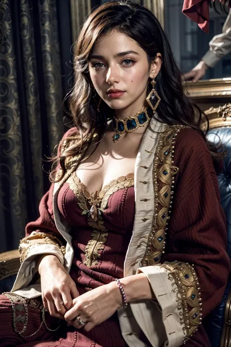 (realistic:1.3), finely detailed, quality, rembrandt lighting, (masterpiece:1.2), (photorealistic:1.2), (best quality), (detailed skin:1.3), (intricate details), dramatic, ray tracing, 1girl, french girl, 21 years old, detailed skin texture, (blush:0.5), (goosebumps:0.5), subsurface scattering, smiling, medium breasts, edgJG fashion, long dress, fur trim, wearing edgJG_style clothing, (bright sunny day), <lora:edgGalliano:1>