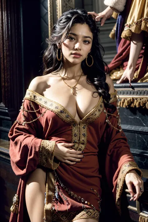(realistic:1.3), finely detailed, quality, rembrandt lighting, (masterpiece:1.2), (photorealistic:1.2), (best quality), (detailed skin:1.3), (intricate details), dramatic, ray tracing, 1girl, french girl, 21 years old, detailed skin texture, (blush:0.5), (goosebumps:0.5), subsurface scattering, smiling, medium breasts, edgJG fashion, long dress, superb embroidery, wearing edgJG_style clothing, (bright sunny day), <lora:edgGalliano:1>