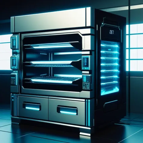 <lora:C7b3rp0nkStyleXL:1.3> C7b3rp0nkStyle Oven, cyberpunk, sci-fi, futuristic, tech