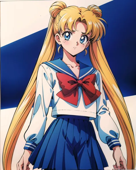 (SMUsagiTsukino:0.5), <lyco:SMUsagiTsukinoV6:0.6>, 1girl, cowboy shot, solo, SMSchoolUniform, highres, (1990s \(style\):1.1) , <lora:add_detail:0.65>, masterpiece, best quality, perfect composition
