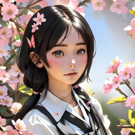 (masterpiece, epic quality, 8K resolution, epic detail), ambient light, intricate detail, (ultra detailed original illustration), (1girl, upper body), ((harajuku fashion)), ((flowers with human eyes, flower eyes)), (hair blowing in the wind, dinamic pose, dinamic angle, double exposure:1.2), fusion of fluid abstract art, glitch, (original illustration composition), (maximalism artstyle, butterflies), hyperrealistic