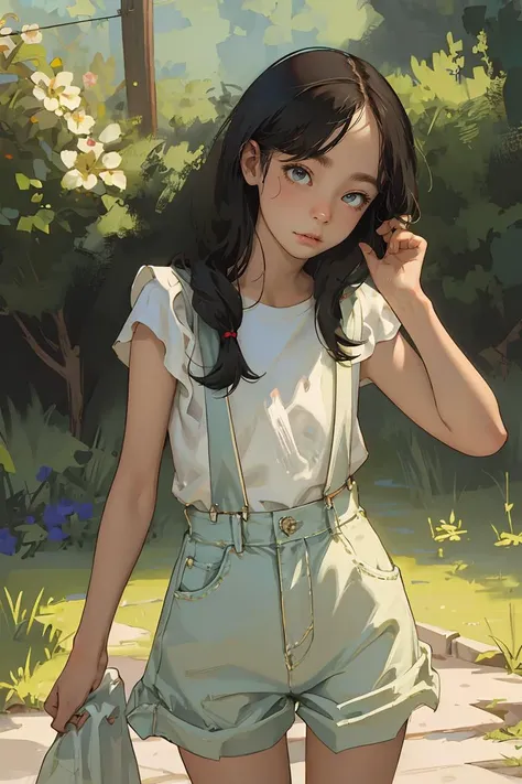 (best quality, masterpiece), 1girl, suspenders,