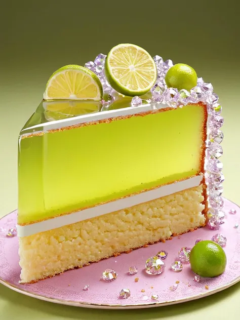 <lora:gl4ssj3mSDXL:1> gl4ssj3m, still life, food focus, glass lime cake,