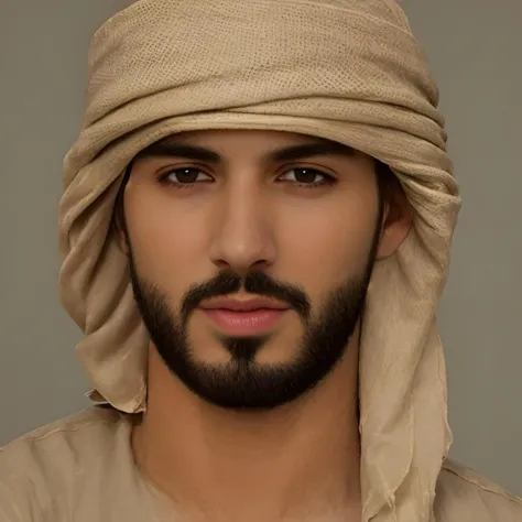 (Portrait of Saudi guy), muscles, dimples, steamy, thobe, thawb, alluring, gorgeous eyes, Wearing ghuṭrah, kaffiyeh