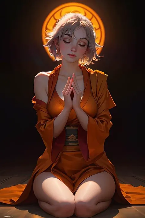 DEN_sournoodles_OF,
(a Buddhist monk sitting outside and meditating in a Buddhist monastery wearing orange Buddhist robes, Buddhist, tranquillity, peace:1.2),
bokeh, f1.4, 40mm, photorealistic, raw, 8k, textured skin, skin pores, intricate details <lora:epi_noiseoffset2:1>, epiCRealism