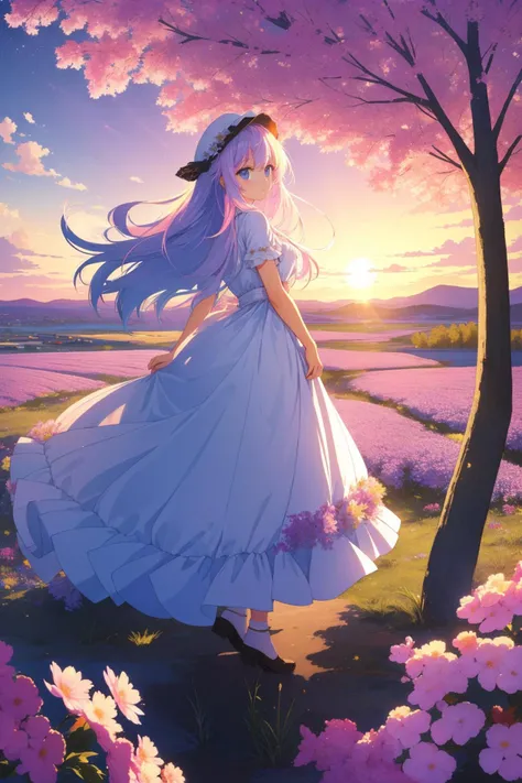 1girl, grand Digital painting, (Lavender theme:0.7) , landscape of a ([Finland|Gaborone]:1.3) in the distance there is a Quarry, it is very Ultrarealistic and Offensive, soft, squishy and jelly Black foliage and roots, at Sunrise, Cel shading, Cozy, Impressionism, Beautifully Lit, 35mm, Amaro, cosmic energy, Alabaster explosions, "Love is in the air, can you feel it?", wallpaper, ultra high res