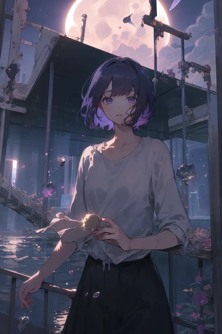 masterpiece,
complex depiction,
ink, sun ring, 1girl,
under the water, cloud, drop, bush, visible air, skyscraper, rail,
eclipse, purple sky, blue light,
indoors,
collarbone, full moon, purple morning,
<lora:Messy:0.4> Messy_art, <lora:st-fs:-1.4>