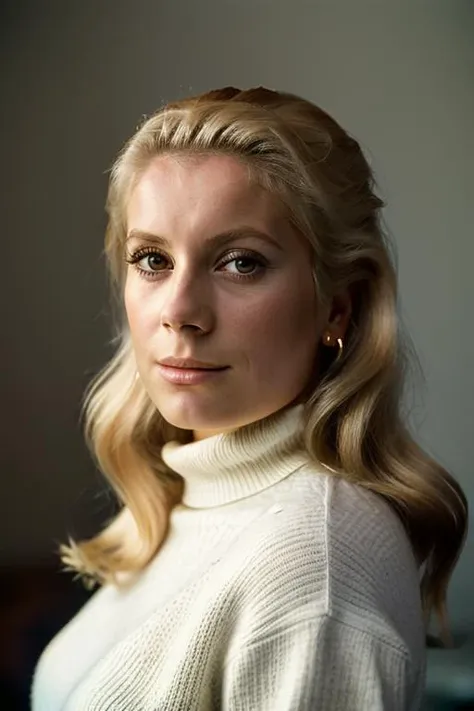 Realistic photo of a beautiful c4th3r1n3d-v2 woman, 1girl, solo, long hair, looking at viewer, (((blonde hair))), brown eyes, closed mouth, blurry, sweater, lips, blurry background, turtleneck, portrait, realistic, soft lighting, professional Photography, Photorealistic, detailed, RAW, analog, sharp focus, 8k, HD, DSLR, high quality, Fujifilm XT3, film grain, award winning, masterpiece<lora:c4th3r1n3d-v2:1.0>