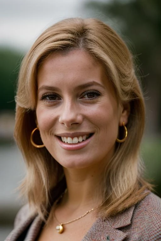 Realistic photo of a beautiful c4th3r1n3d-v2 woman, 1girl, solo, looking at viewer, smile, blonde hair, jewelry, earrings, teeth, grin, blurry, lips, blurry background, portrait, realistic, soft lighting, professional Photography, Photorealistic, detailed, RAW, analog, sharp focus, 8k, HD, DSLR, high quality, Fujifilm XT3, film grain, award winning, masterpiece<lora:c4th3r1n3d-v2:1.0>