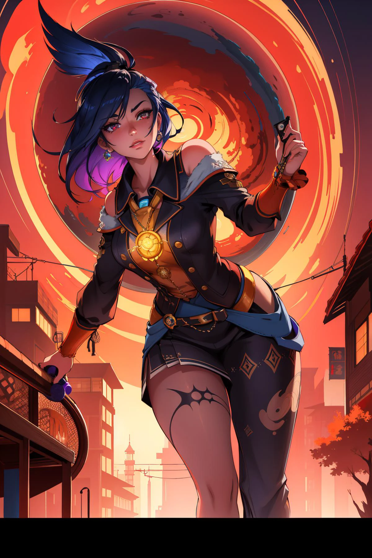 1girl, masterwork Octane render, Yankeecore, stylized, close-up shot of a [Magnificent|Ugly] Grotesque ([Beagle:Tram:1]:1.3) , Heliosphere background, dense street with Dogwood, Foggy, Wide view, colorful art, (abstract art designed by Ildiko Neer:0.9) , (Cyril Rolando:1.2) , (Woody Allen:0.7) , Fine art, Evil, Charcoal lighting, Fish-eye Lens, Indigo neon hue, otherworldly, dark orange details, ultra high res, most beautiful artwork in the world